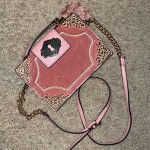 Suede blush pink ALDO box crossbody bag